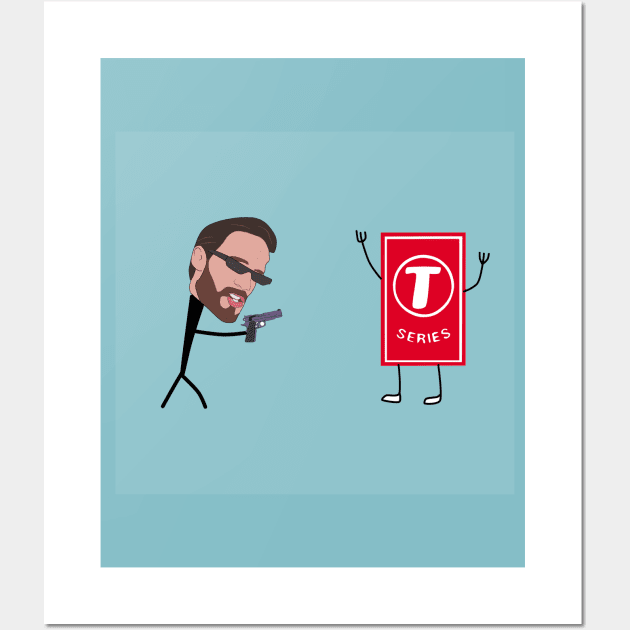 Pewdiepie VS T Series Wall Art by Lp_DO